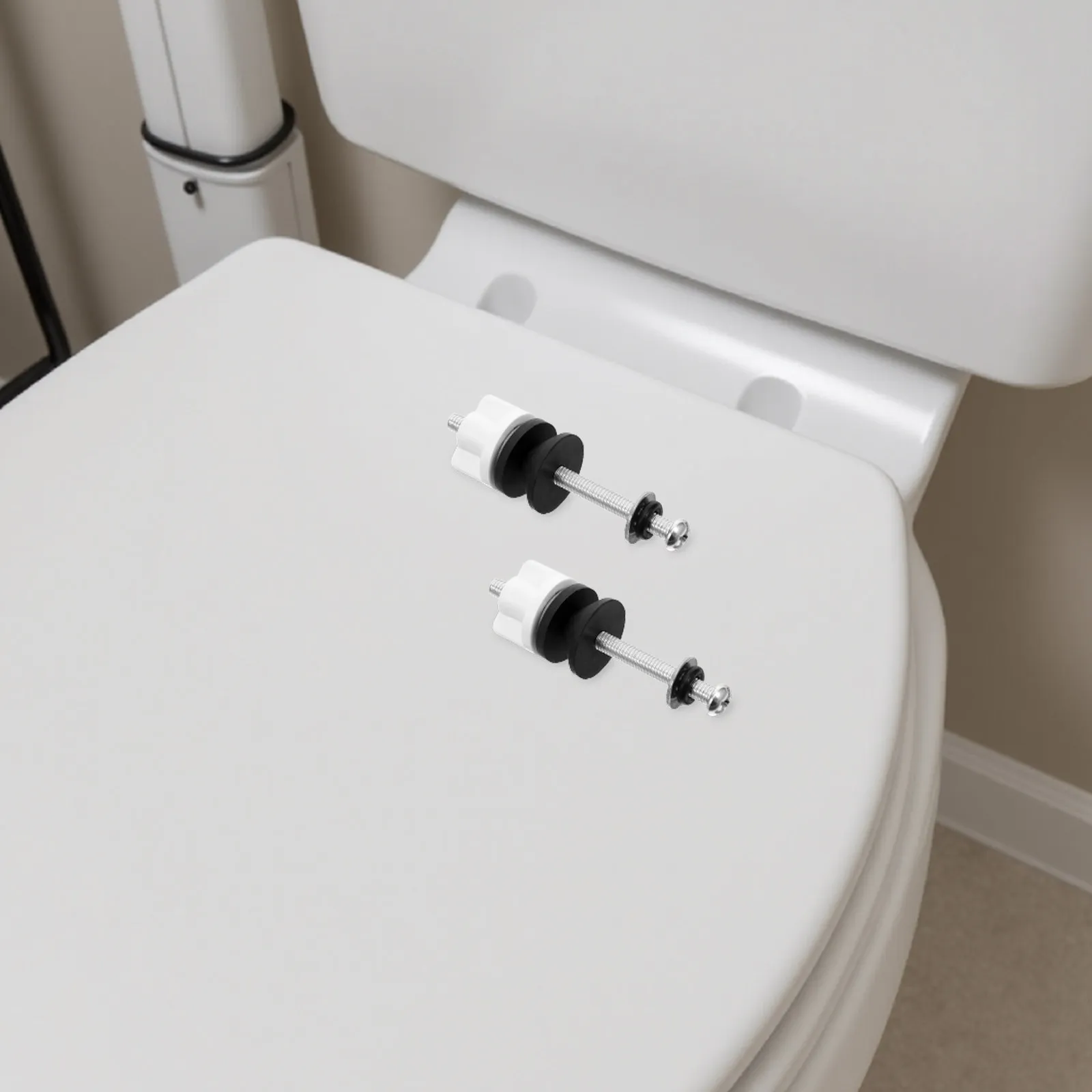 

2Pcs Toilet Seat Hinge Replacement Kit Stainless Steel Bolts Screws Universal Fit for Bathroom Lid Fixing Quick Release Top