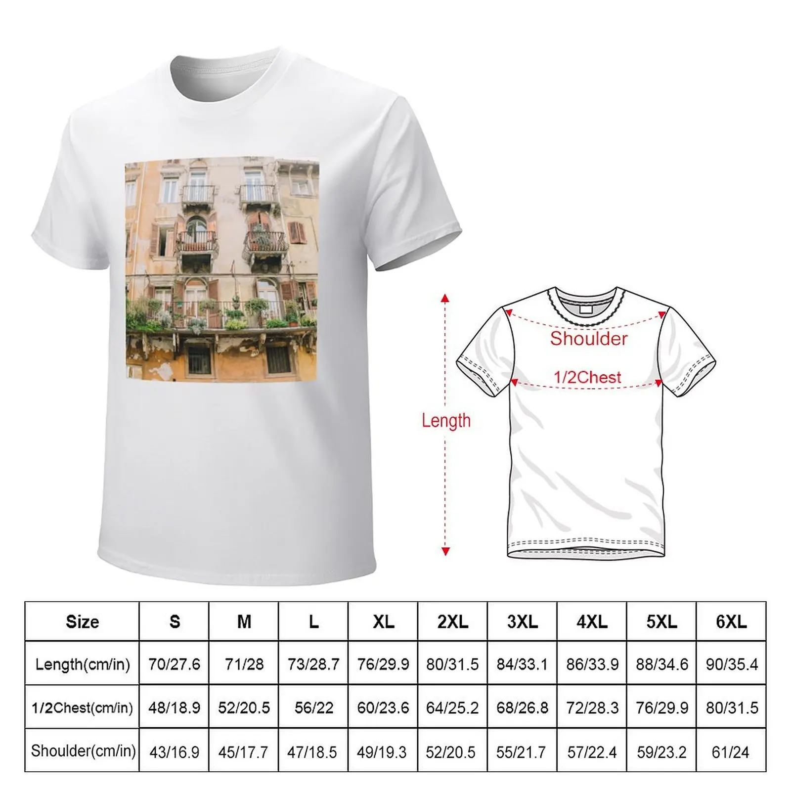 Peach Windows Green plant Venice & Colorful Italian Architecture T-Shirt summer top sublime workout shirts for men