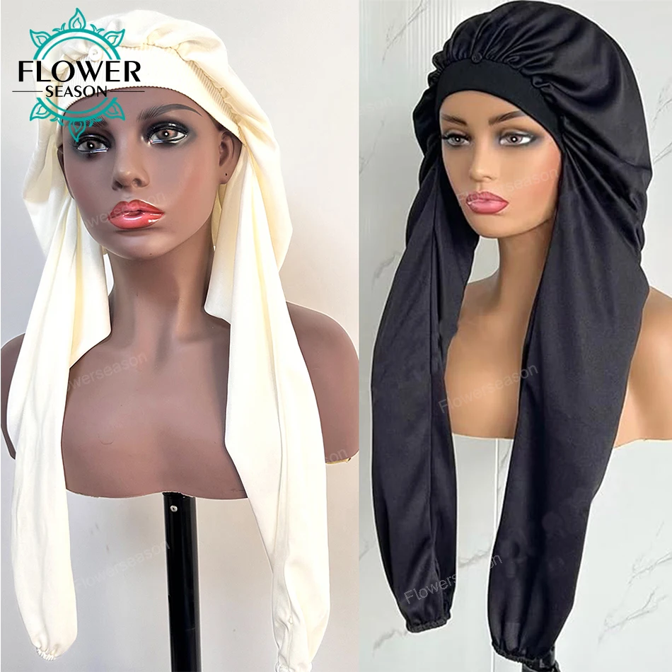 

Колготки для сна, лучший для длинной косы и волос. Удобный бежевый эластичный защитный чепчик для сна для женщин.