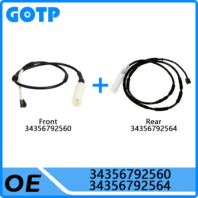 GOTP Car Front Rear Axle Brake Pad Wear Sensor #34356792560 34356792564 For BMW 1 3 Series E90 E87 E93 E81 E92 E91 325i 320i