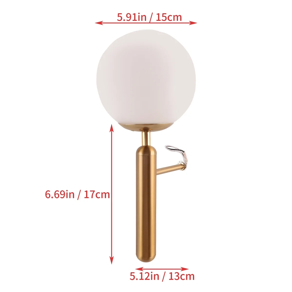 lampada da parete decorativa per camera Lampada da parete a LED decorativa Illuminazione Lampadario a sfera in vetro nordico Specchio da bagno Luce dorata moderna roun