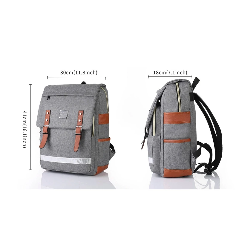 Reflektierender Zierstreifen, Laptop-USB-Rucksack, Schultasche, Rucksack, Anti-Diebstahl-Herren-Rucksack, Reise-Tagesrucksack