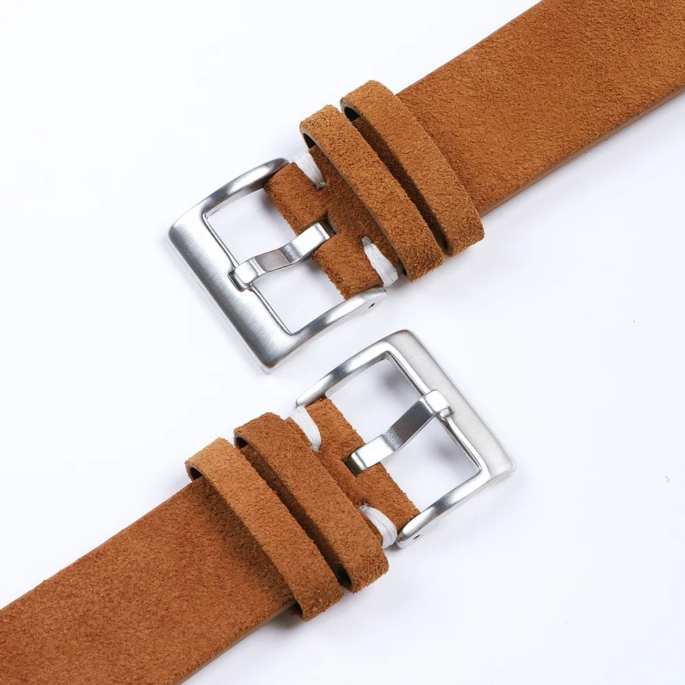 18mm 20mm 22mm High Quality Suede Leather Watch Strap Quick Release Watchband Accessories Vintage Handmade Stitching Watchband