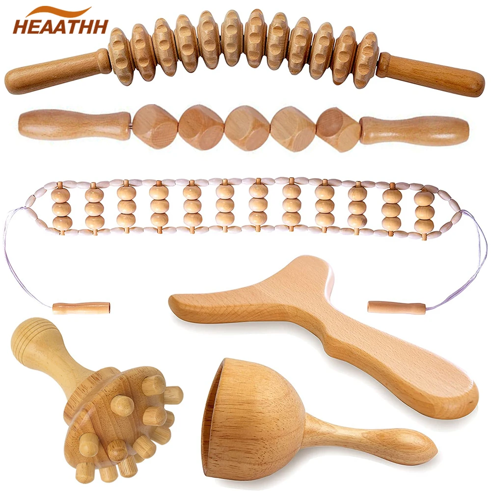 Professional Wooden Maderotherapy Kit Wood Therapy Massage Tools Complete Kit - Anti-cellulite Lymphatic Drainage Muscle Relax