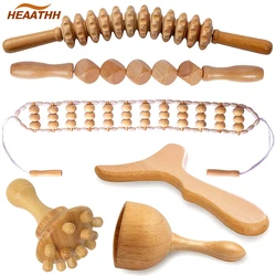 Kit Maderoterapia de madeira profissional, Wood Therapy Massagem Ferramentas, Kit completo, anti-celulite, drenagem linfática, relaxamento muscular