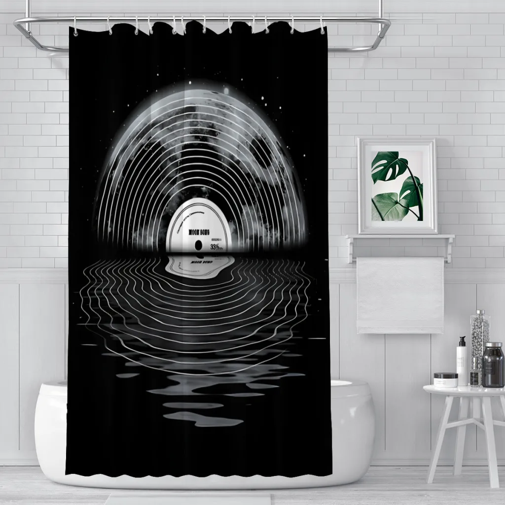 Moon Song Bathroom Shower Curtains  Waterproof Partition Curtain Designed Home Decor Accessories