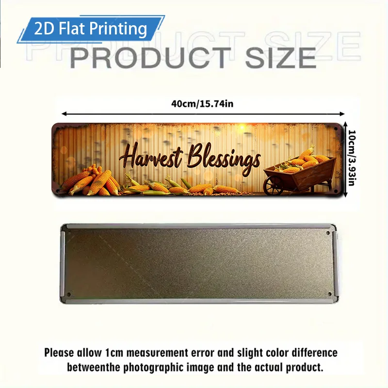 1 قطعة 4x16 بوصة علامة معدنية "البركات الحصاد الريفي الذرة مزرعة ديكور علامة معدنية" #2