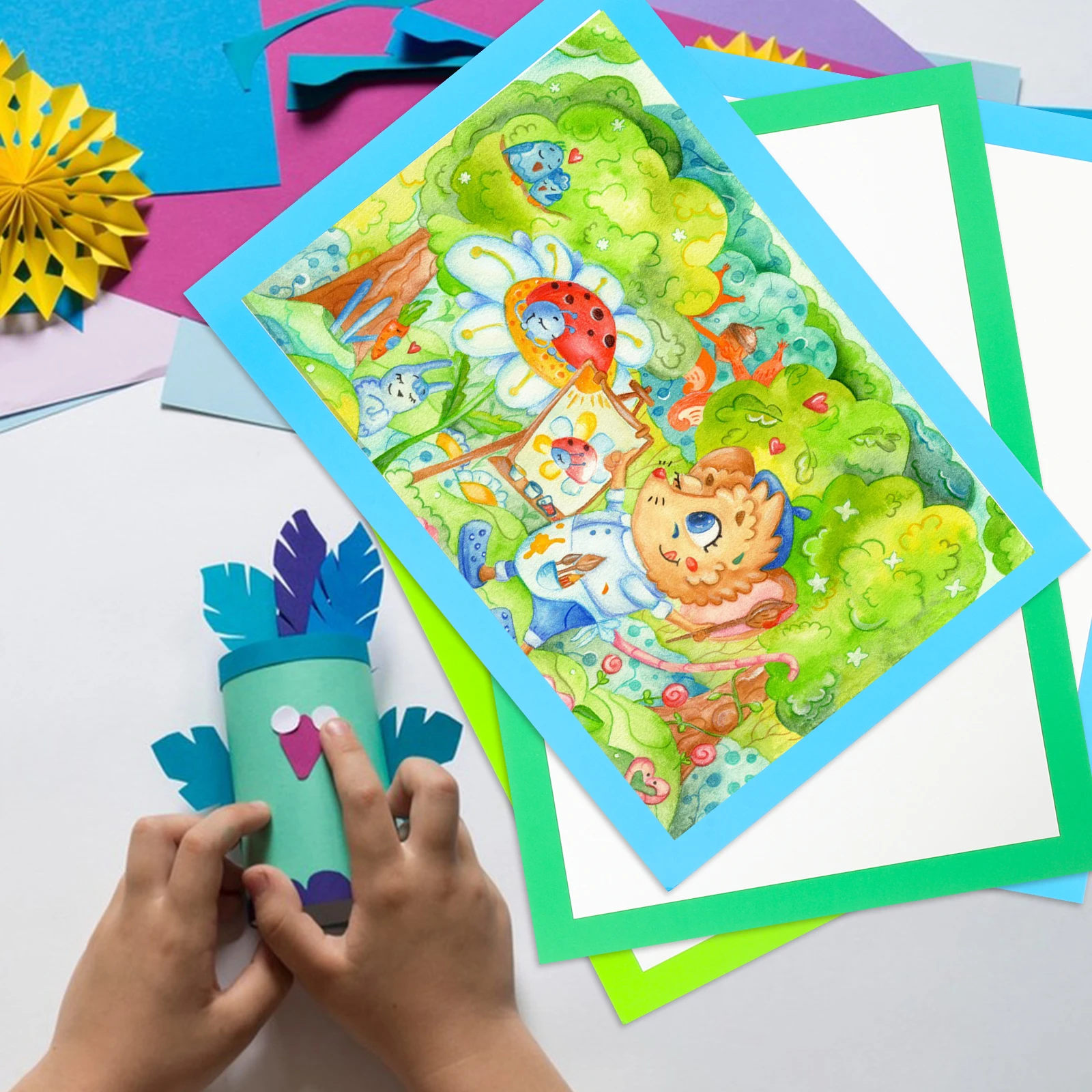 

10 Sheets Thick Cardstock Colored Frame Painting Paper for Drawing Sketching Painting Paperboard DIY Crafts Drawing Paper