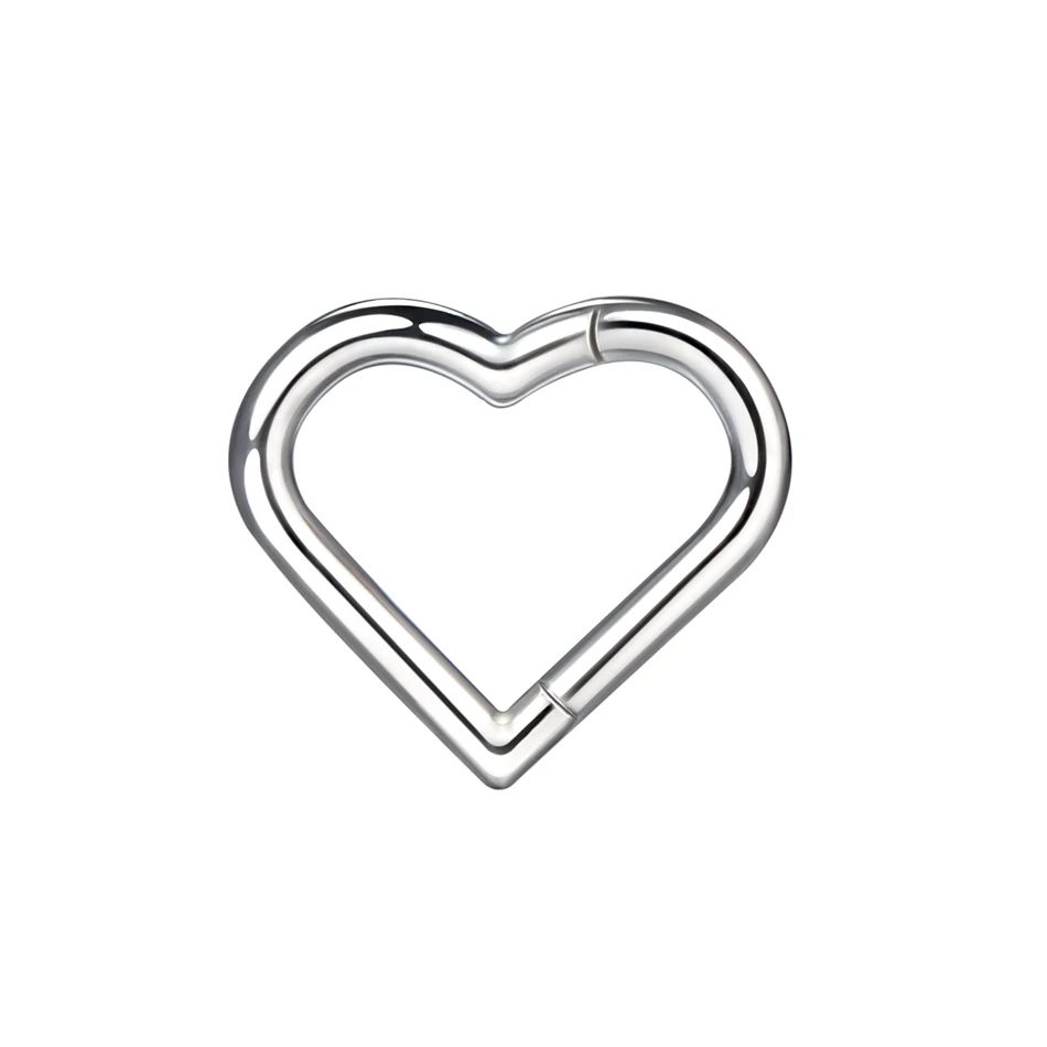 1 Stuk Titanium Scharnierende Segment Neus Ring Oorringen Voor Vrouwen Hart Ster Kraakbeen Helix Piercing Oor Tragus Piercing Sieraden