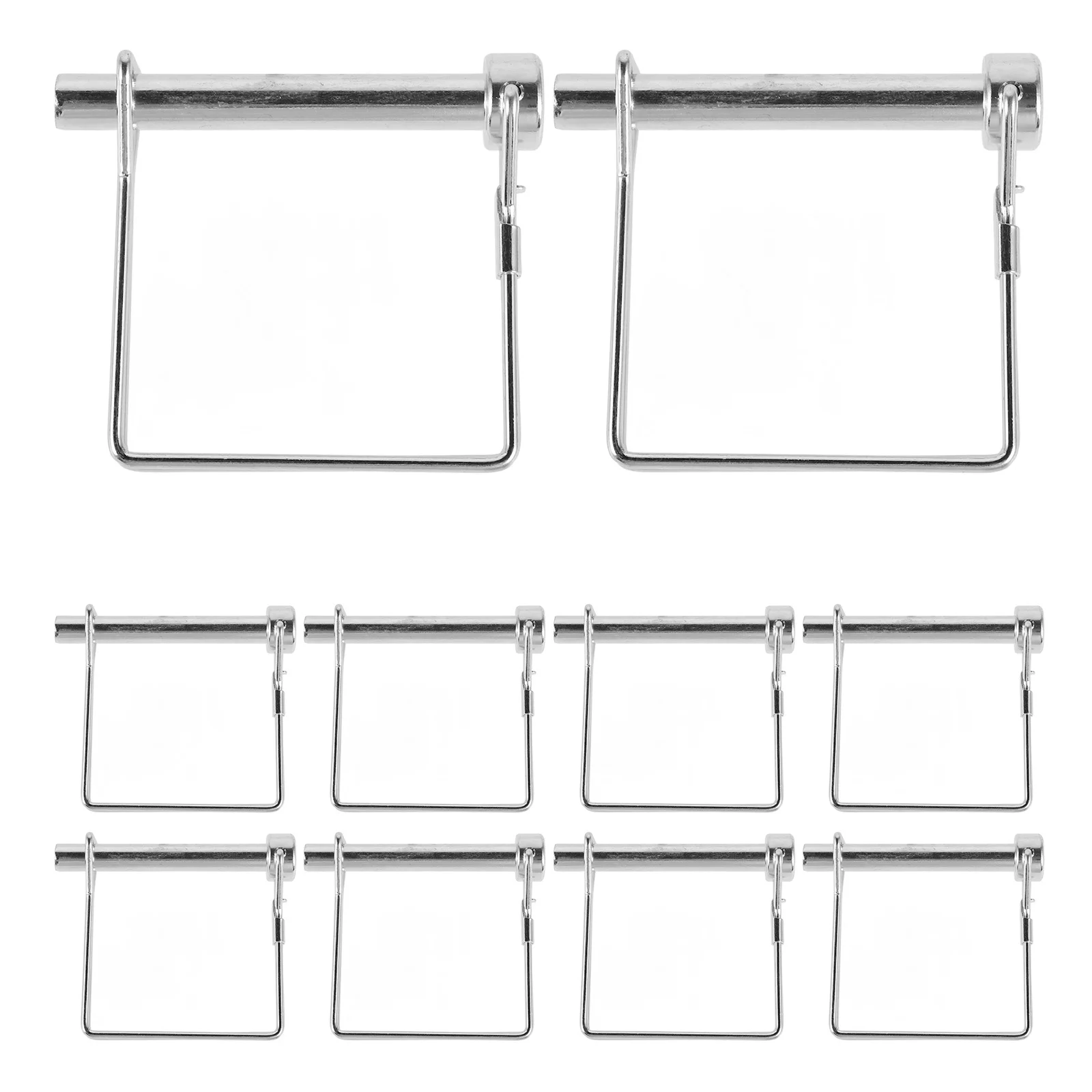 10 szt. Blokady do sworzni holowniczych, wytrzymałe blokady kwadratowe do sworzni przyczepy, klipsy do sworzni holowniczych.