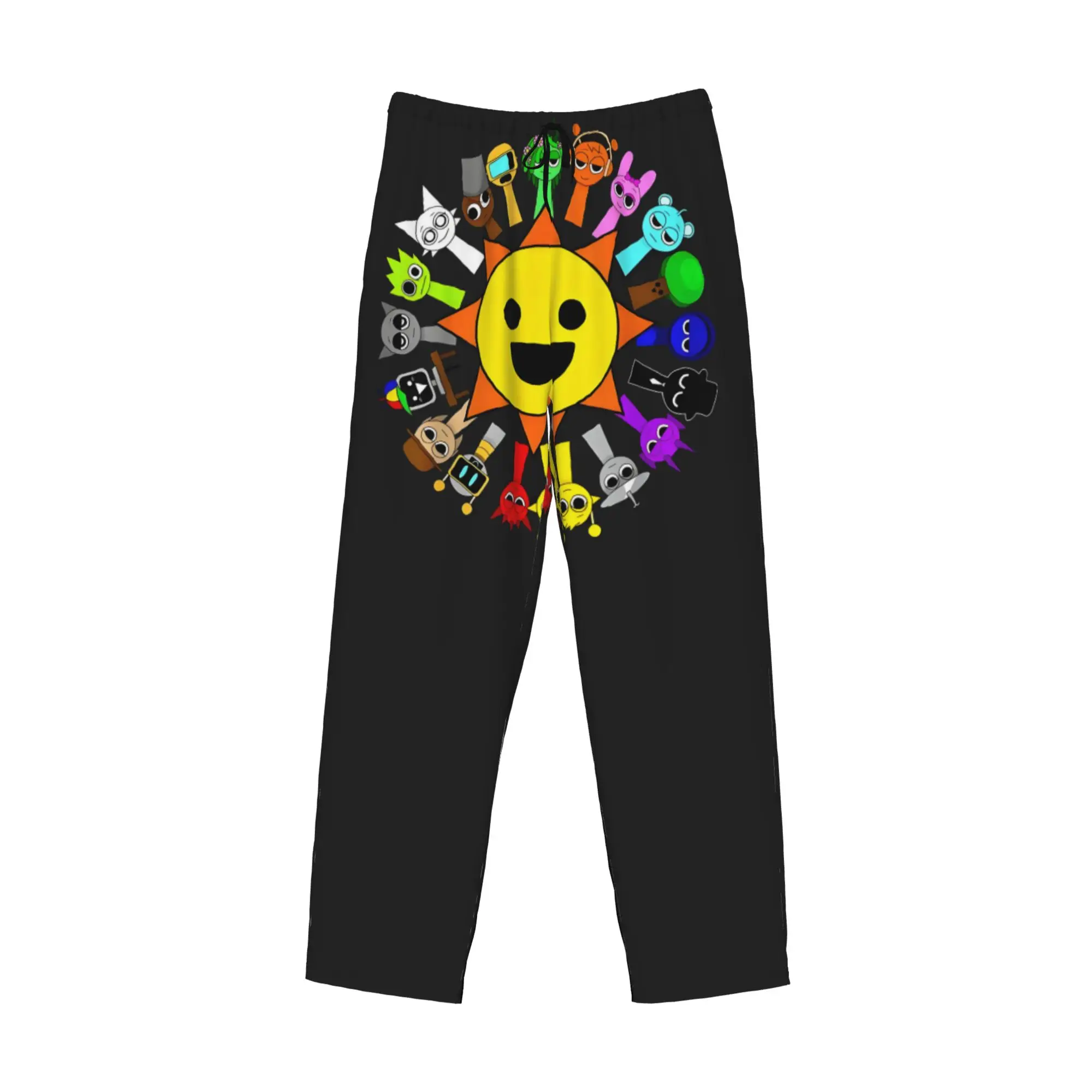Custom Sprunki Pajama Pants Sleepwear for Men Elastic Waistband Music Game Sleep Lounge Bottoms with Pockets view 3