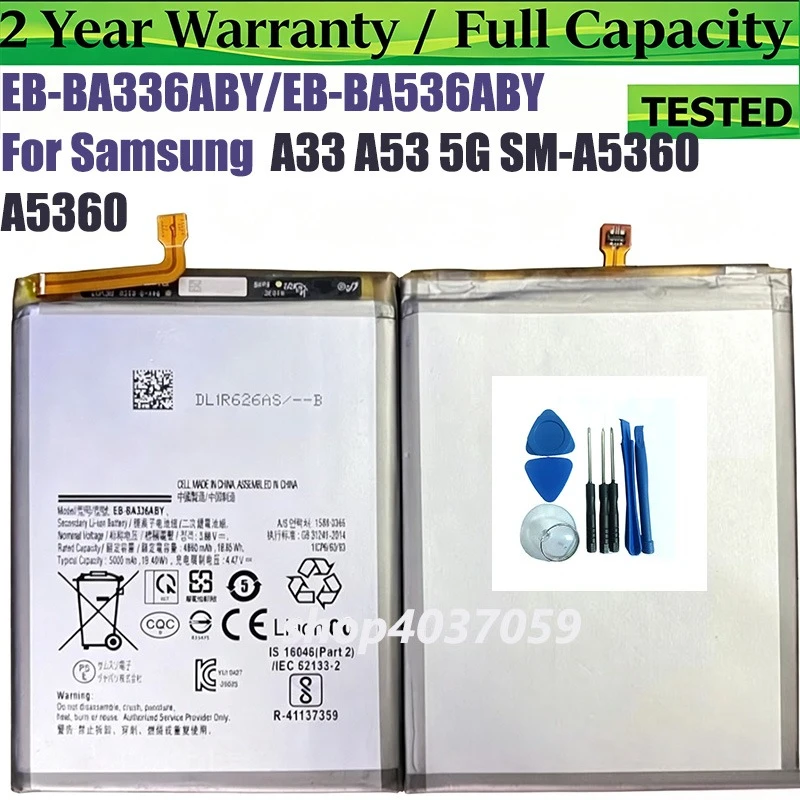 EB-BA336ABY/EB-BA536ABY Battery For Samsung Galaxy A33 A53 5G SM-A5360 A5360 5000mAh