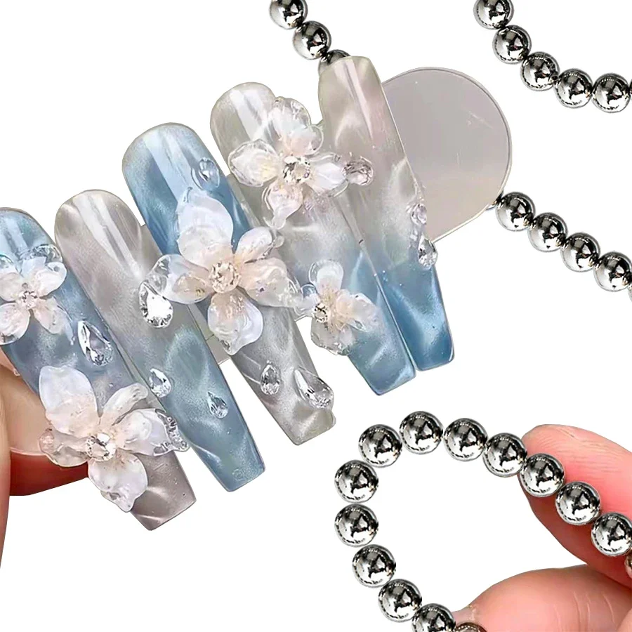 10/20 pièces perles magnétiques rondes pour Nail Art ondulation de l'eau oeil de chat Gel vernis fle