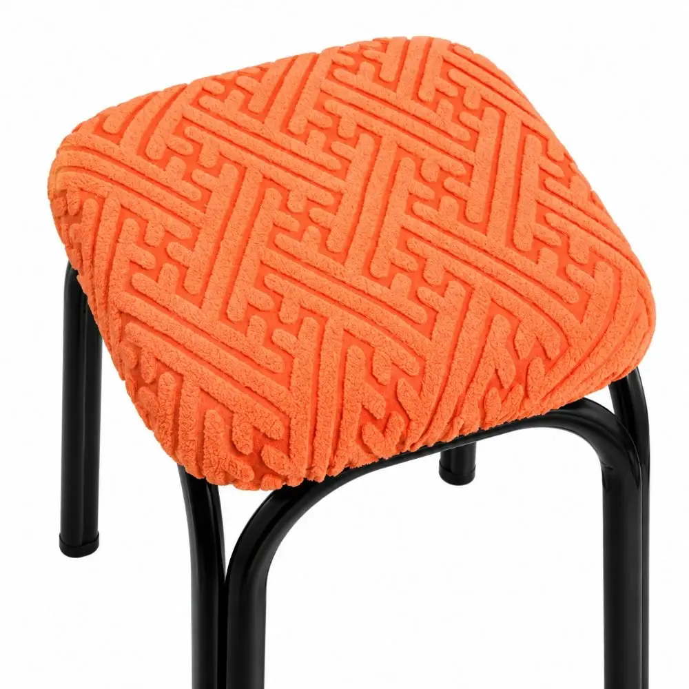 New Jacquard Square Stool Cover Non-Slip Elastic Edge Seat Cover Geometric Pattern Stretchable Bar Stool Cover Dining Room Chair