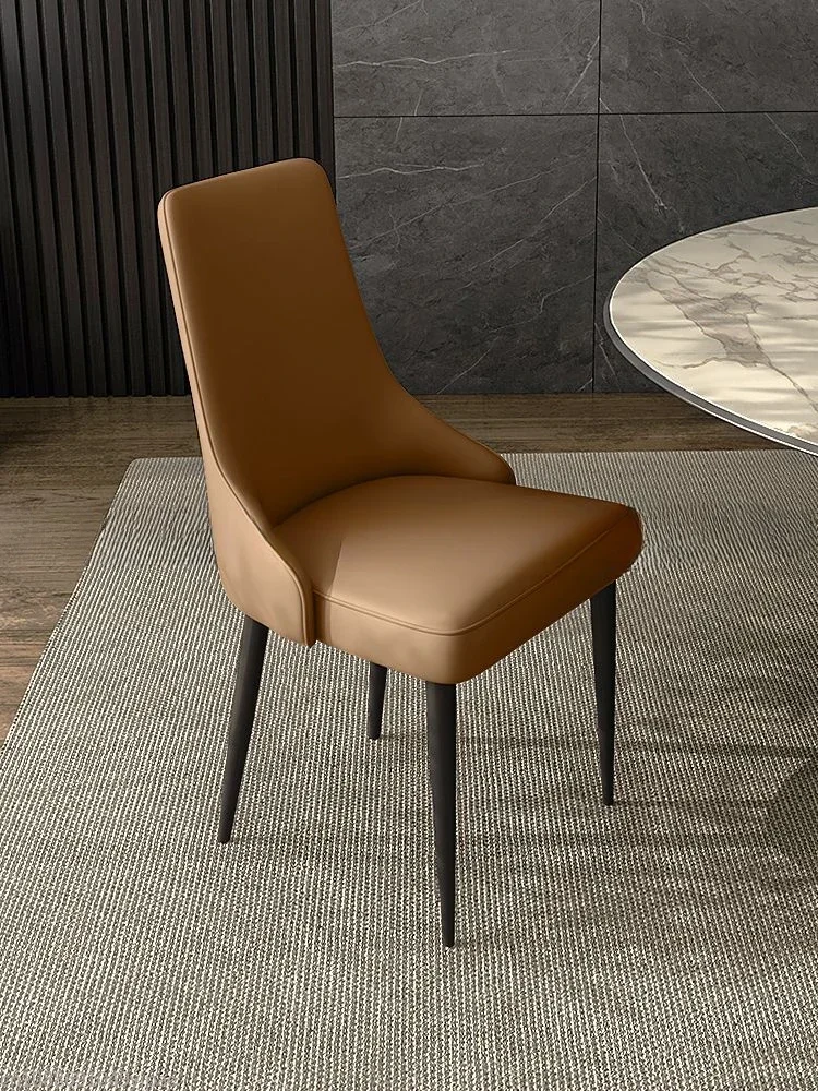 Italian Modern Dining Chair Applicable Scene Restaurant Cafe Hotel Microfiber Leather Material Leisure Furniture