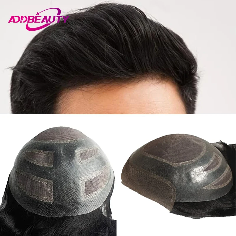 

Male Toupee Lace PU Wigs for Men Indian Remy Human Hair Wigs Front Lace Capillary Prosthesis Natural Hair System Units Hairpiece