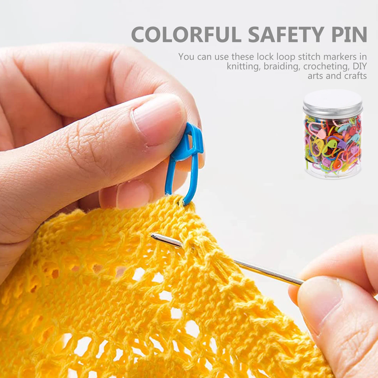 

2 Boxes Plastic Stitch Markers Knitting Crochet Tools Buttons Sewing Diy Accessories Durable Wear-Resistant Locking