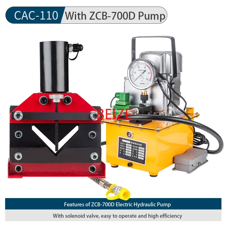 CAC-110 Hydraulic Split Angle Busbar Cutter Tool  Hydraulic Angle Steel Cutting Machine Force 30T