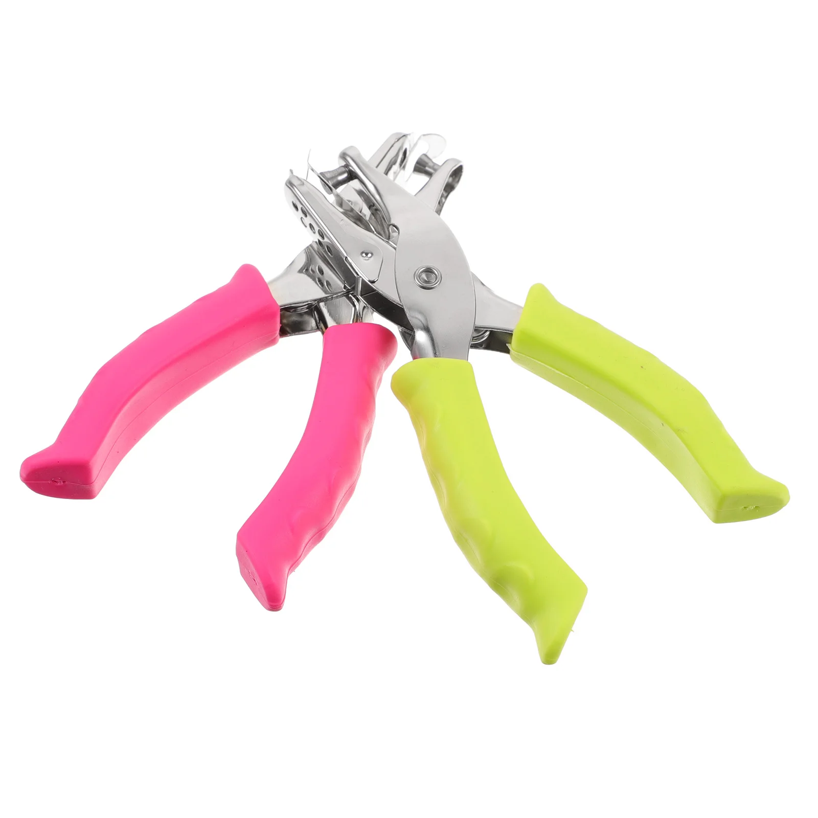 

2pcs Hole Puncher Multi-Function Paper Puncher Portable Office Stationery For Diy Crafts Durable Pp Aluminum Alloy Material