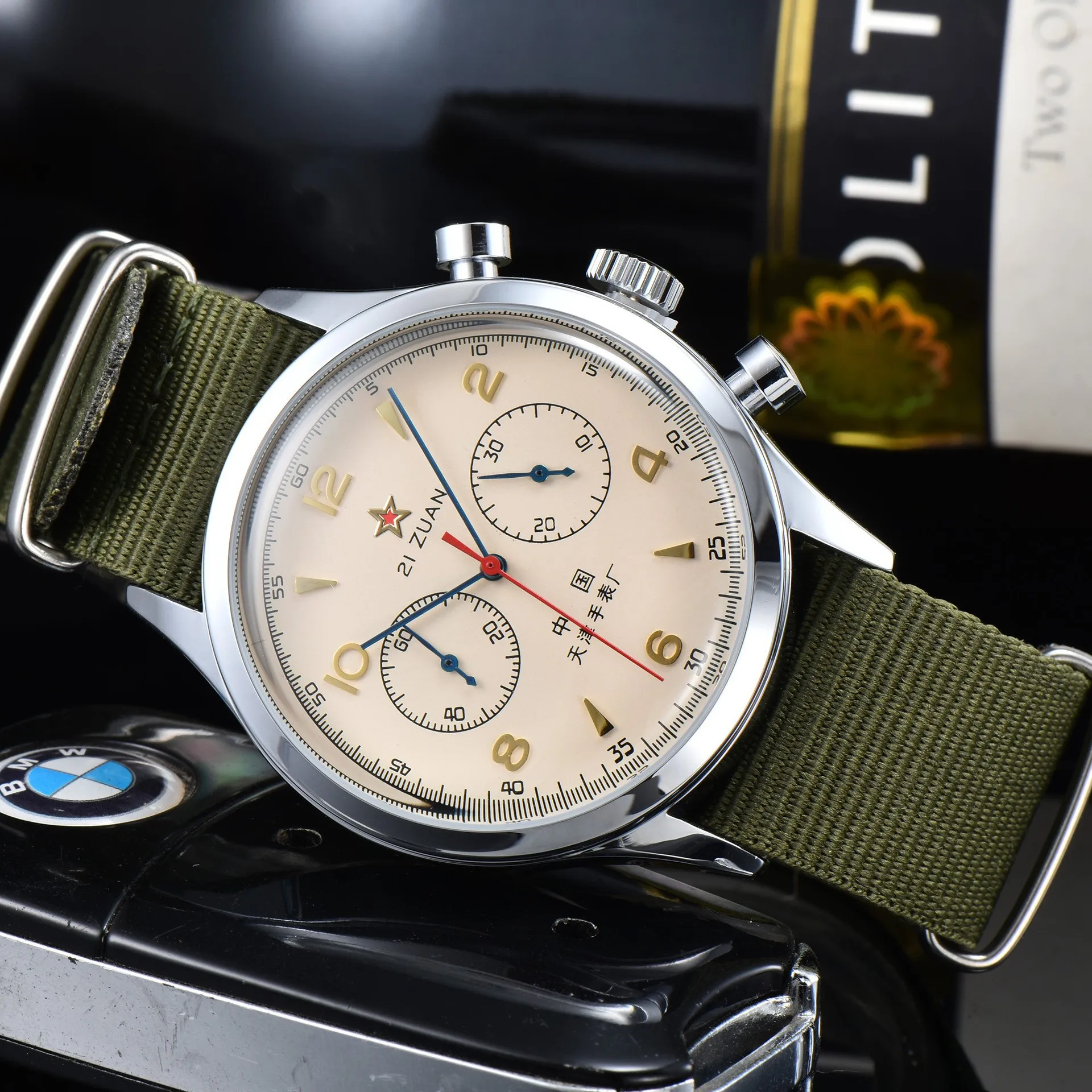 Gaivota-Original Aviation Chronograph Watch for Men, 40mm Dial, Sapphire, Classic Fashion, impermeável, China, movimento, 1963