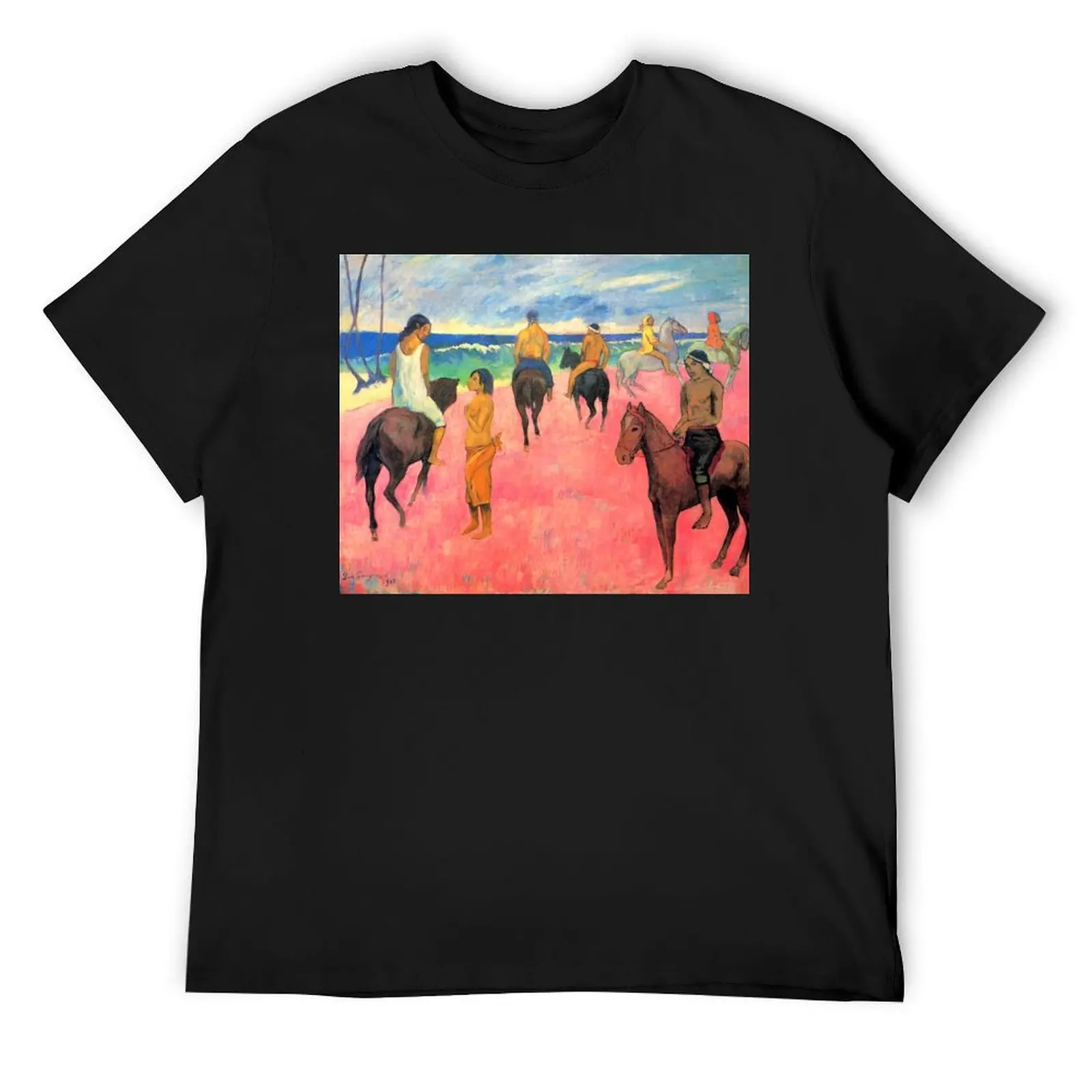 Paul Gauguin Horseman on the Beach (Hiva Hoa) T-Shirt boys whites aesthetic clothes plus size clothes mens designer t shirt