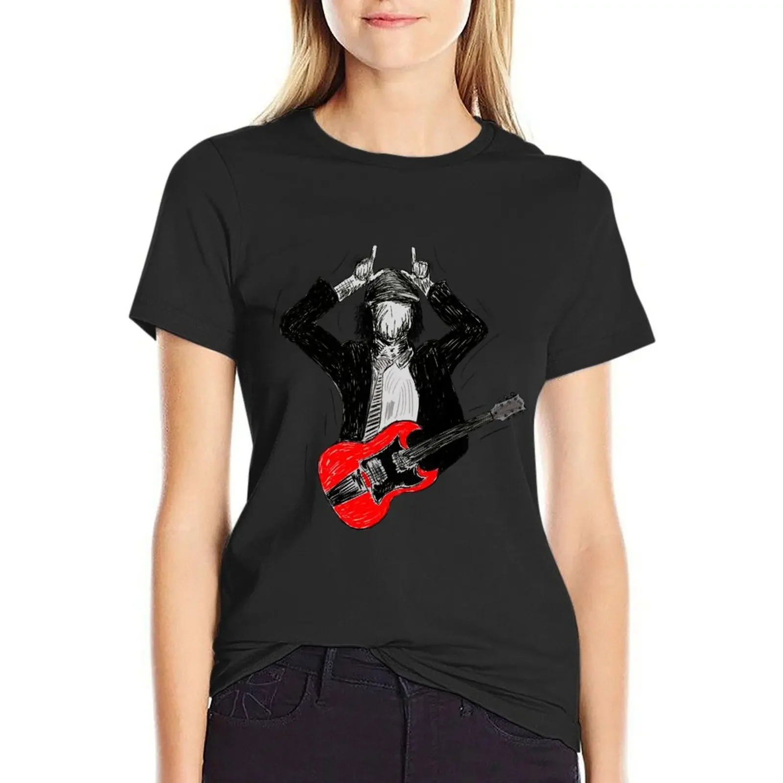 

Angus Young - Grey T-Shirt female blanks summer top Blouse graphic t-shirts for Women