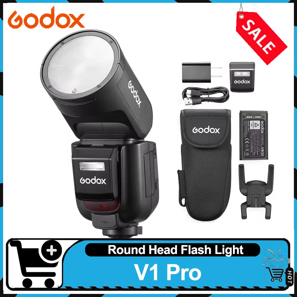 

Godox V1 Pro TTL HSS Li-ion Round Head on Camera Flash 2.4GHz Wireless Transmission Flash for Sony Canon Nikon Fuji Olympus
