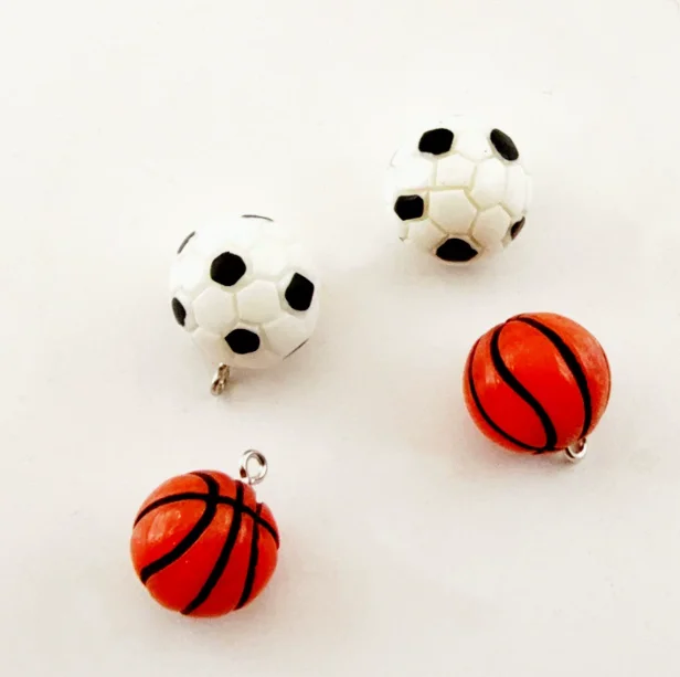 10 pcs Resin Football Basketball  Charm Pendants Enamel Craft, Perfect for DIY Earrings, Bracelets, Neck Handmade Craft Supplie view 5