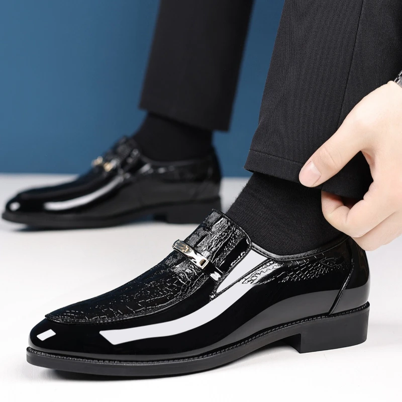 Luxury Men Dress Shoes Crocodile Leather Business Casual Shoes for Men Wedding Party Shoes High Quality Slip on Loafers Big Size - Image 4