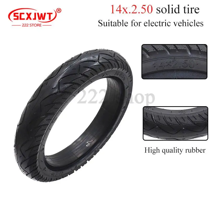 

Hot selling 14 Inch 14x2.50 Solid Tire Thickened and Resistant Wheel Tire for Electric Vehicle Tire Parts