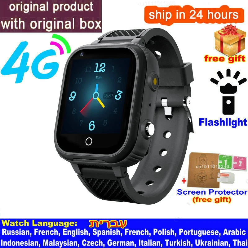 LT21 4G Smart Horloge Kids Gps Wifi Video Call Sos IP67 Waterdichte Kind Smartwatch Camera Monitor Tracker Locatie Telefoon horloge