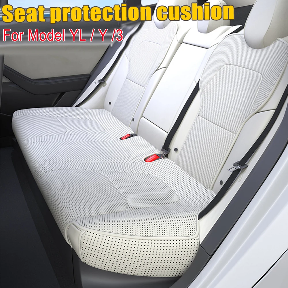 For Tesla Model Y Juniper/Model 3 Highland/ Model YL Nappa Leather Seat Cover Breathable Ventilated Protector Interior Accessory
