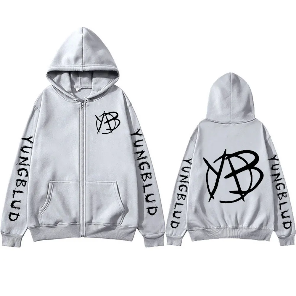 Rock Singer Yungblud Logo Print Zipper Hoodies Men Women Clothing Vintage Oversized Zip Up Sweatshirt Jackets Coats Streetwear