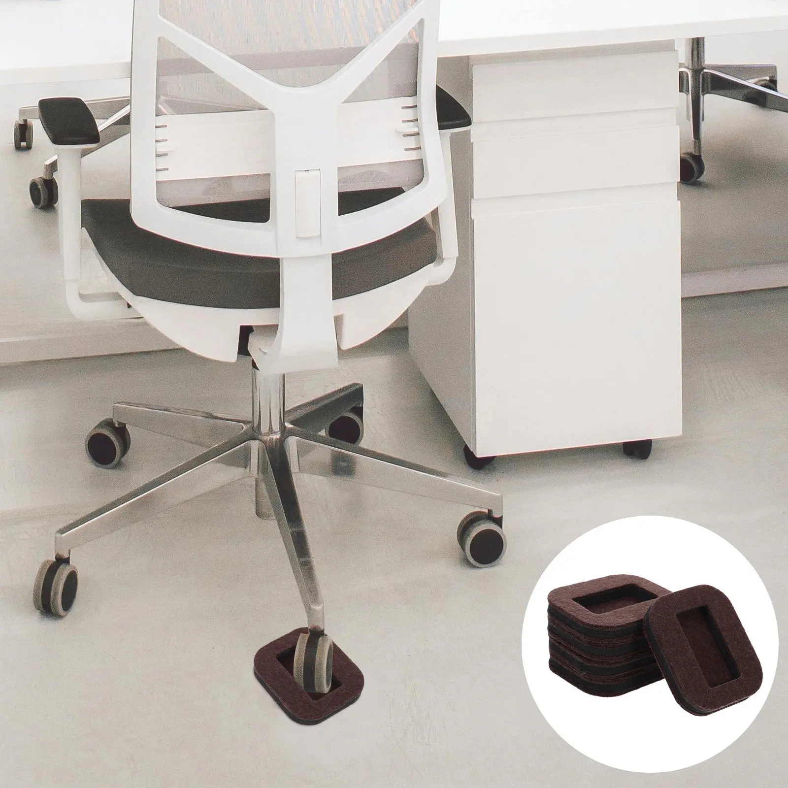 5Pcs Non-Slip Furniture Pads Chair Wheels Felt Material Anti-Skid Caster Stopper Hardwood Tile Carpet Floor Protector