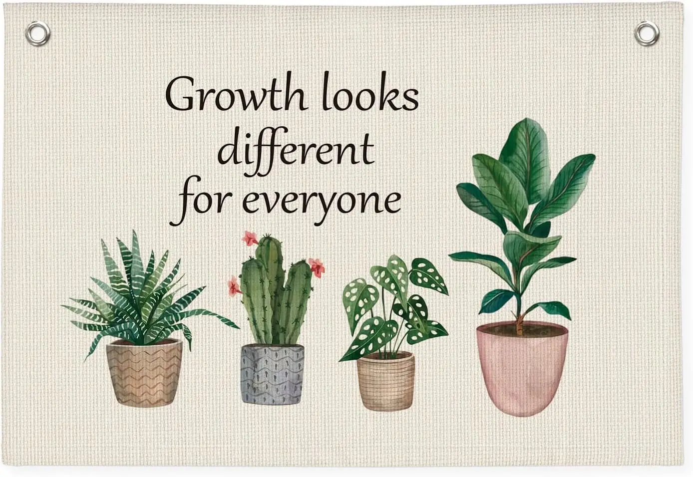 Flagicts 100% Polyester Growth Looks Different for Everyone Mental Health Growth Mindset Wall Art Canvas Flags