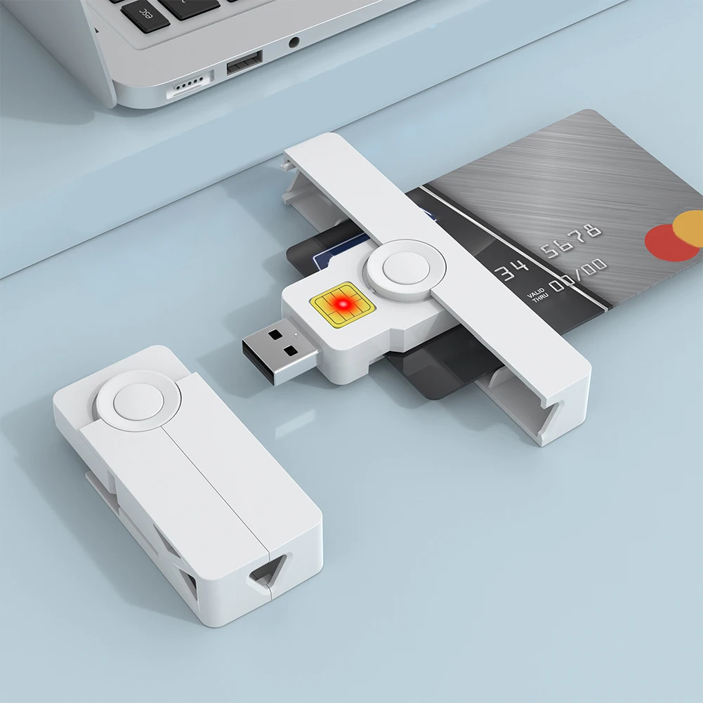 Tragbarer ID-CAC-Kartenleser USB2.0 Typ-C USB Common Access CAC ATM-Karte Visa-Leser für SIM-Chip-ID-Karte