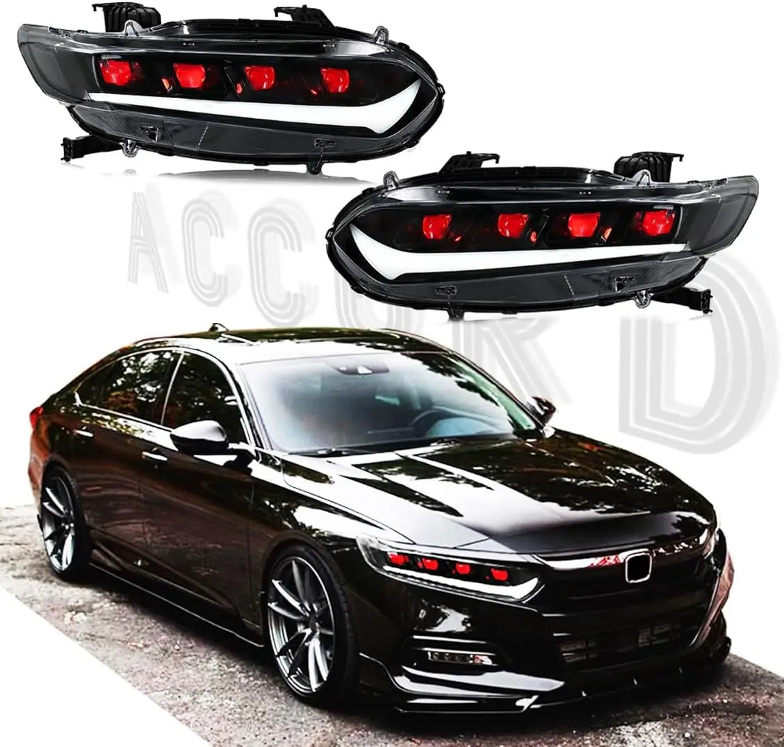 

1Set Mods Headlights Assembly for Honda Accord 10th Gen 2018-2022 (Headlight 4-Beams) Turn Signal Front Head Lamps