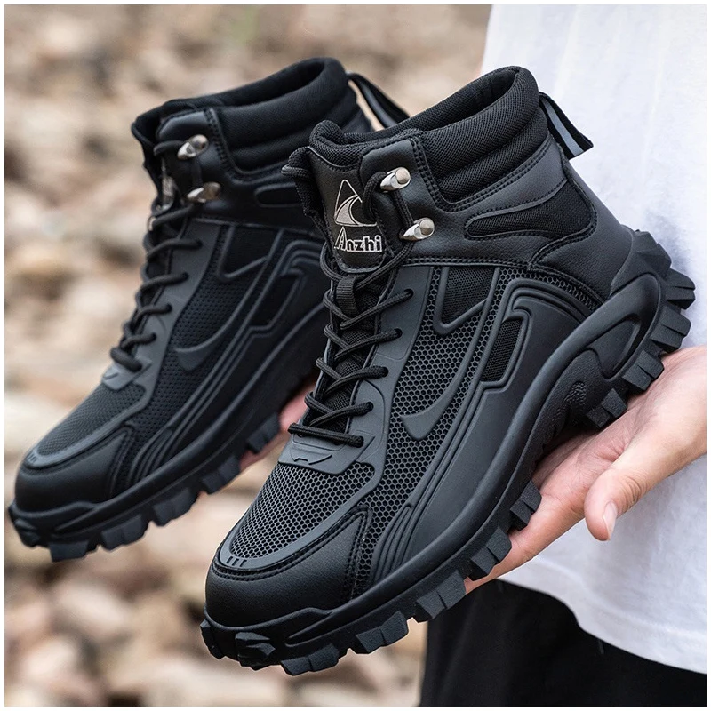 mens casual work boots breathable steel toe caps shoes worker safety boot lightweight tooling security ankle botas protection