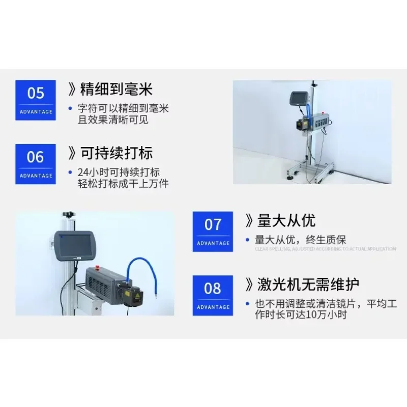 Automatic assembly line laser coding machine, carton plastic bag metal laser coding machine