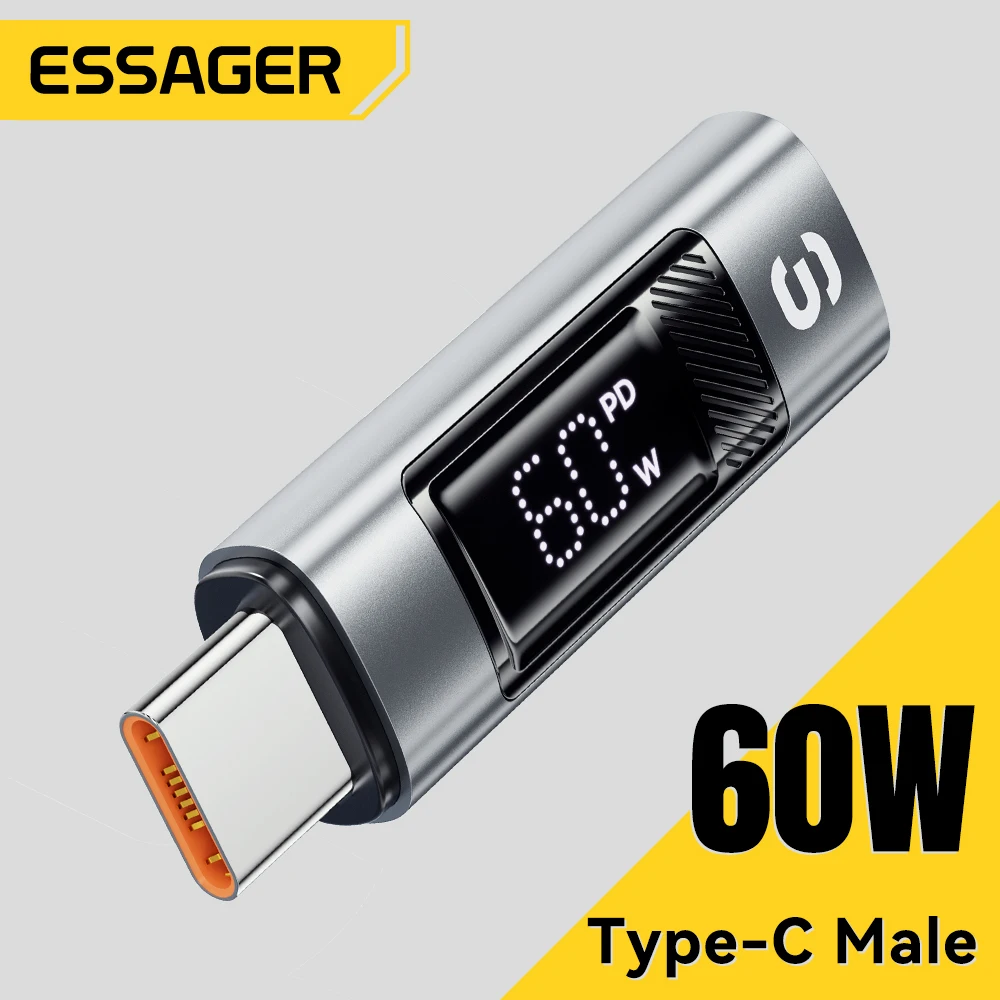 Essager Type C to Lighting OTG Adapter Digital Display PD 60W Fast Charging Lighting To Type C Connector For iPhone 15 14 13 12