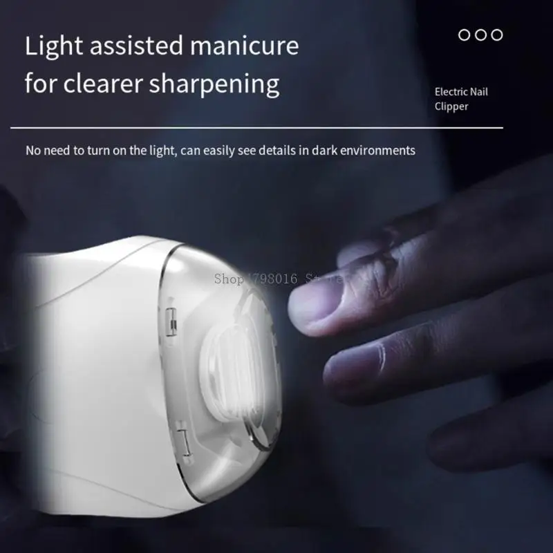 ميزة الضوء الليلي مطحنة الأظافر الكهربائية USB C شحن لرعاية الطفل الطفل