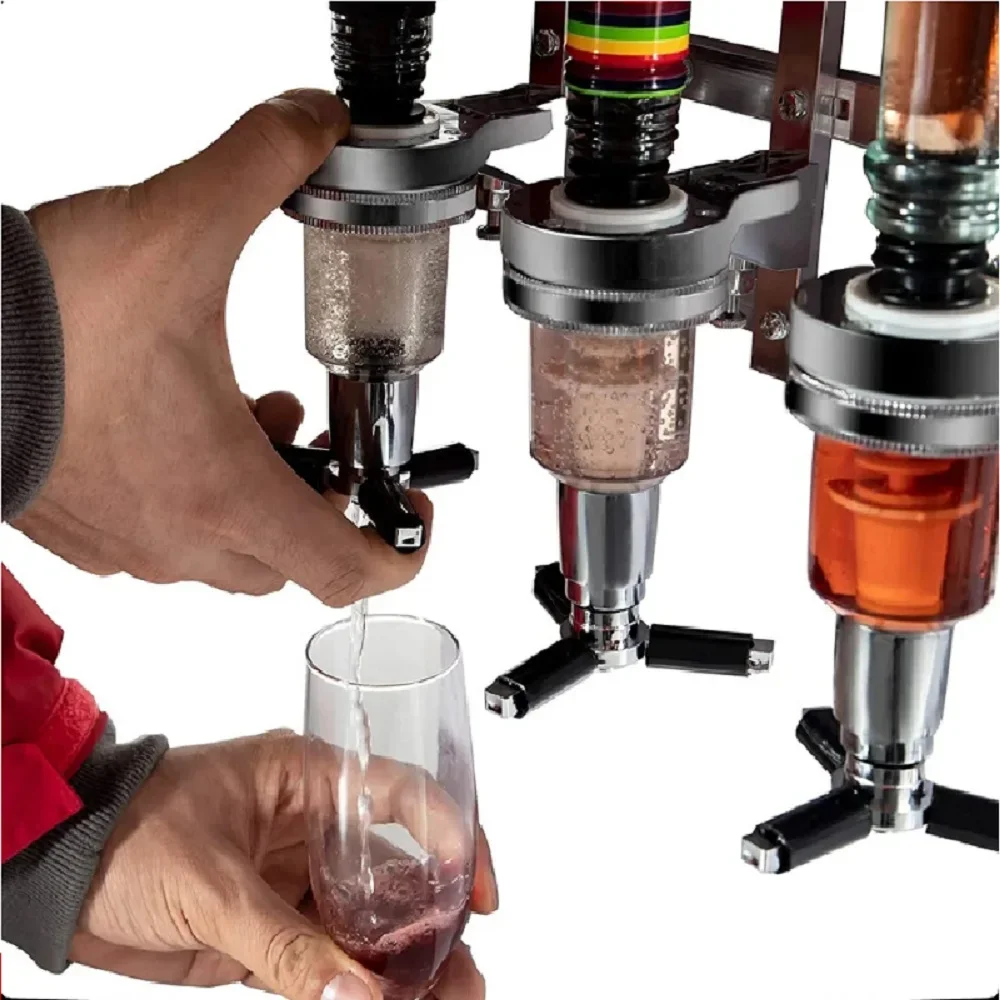 1-6 Bottle Liquor Dispenser Wall Mounted Cocktail Shaker Stand Wine Beer Alcohol Bar Beverage Dispenser Cocktail Alcohol Divider