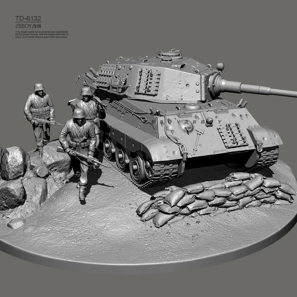 1/72 1/48 1/35 Resin Soldier model kits figure Tanks + Soldiers + Scenery （3D Printing ） TD-6132/3D  full set