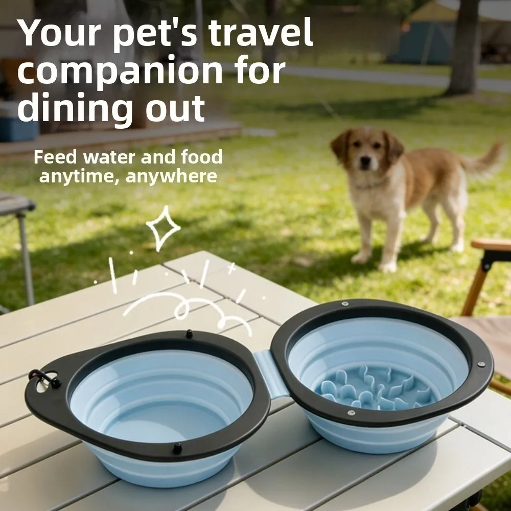 

Portable Pet Folding Bowl Food Grade Multipurpose Collapsible Dog Dish Non-slip Easy To Clean Puppy Food Container Outdoor