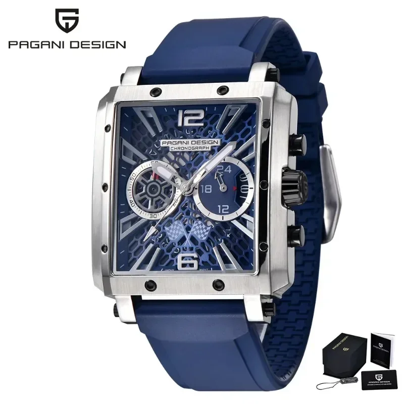 تصميم باجاني-ساعة يد كوارتز رياضية للرجال ، ياقوت مجوف ، كرونوغراف مقاوم للماء ، 42 ، 50 متر ، أصلية ، علامة تجارية جديدة ،