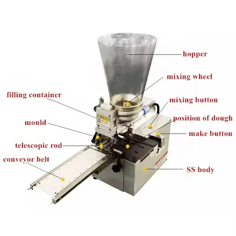 Máquina para Hacer Momos Nepaleses, Máquina Automática para Hacer Dumplings de Mesa, Máquina para Hacer Gyozas Japonesas
