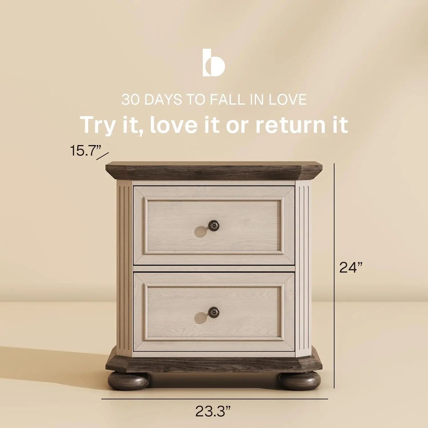 Farmhouse Nightstand Set 2