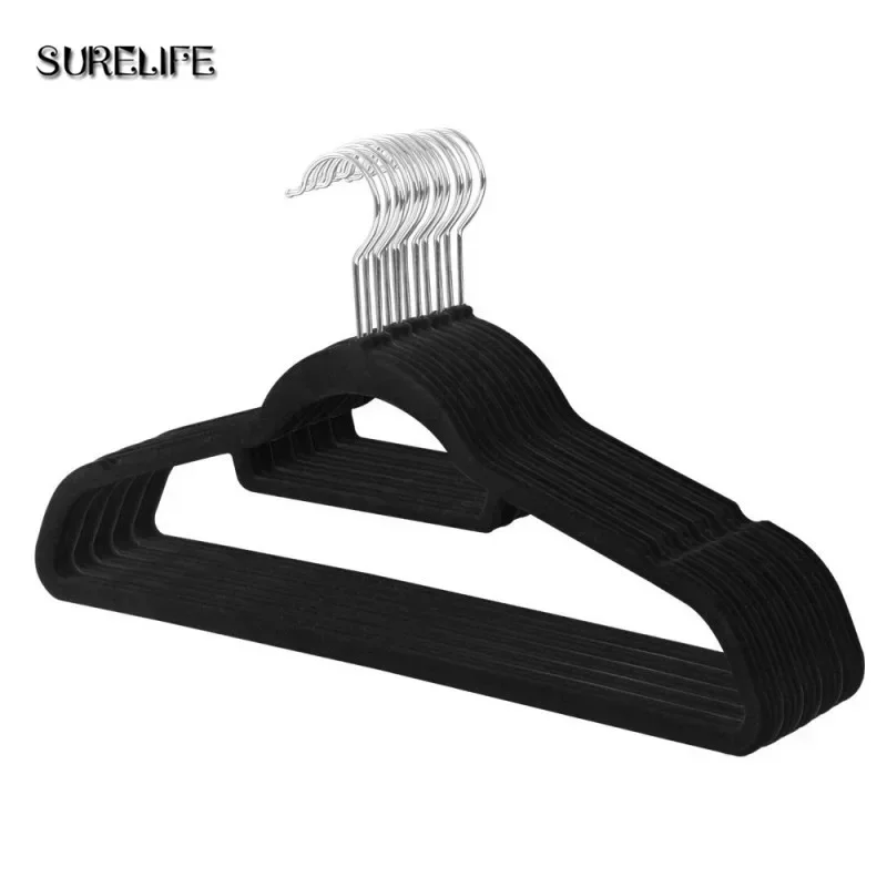 10pcs Non-Slip Velvet Hangers - Suit Hangers Ultra Thin Space Saving 360 Degree Swivel Hook Strong and Durable Clothes Hanger