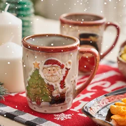 Tasse en céramique bonhomme de neige pour hommes et femmes, tasse créative de grande capacité, tasse à café standardisée, joli cadeau d'anniversaire et de Noël, tasse de petit déjeuner