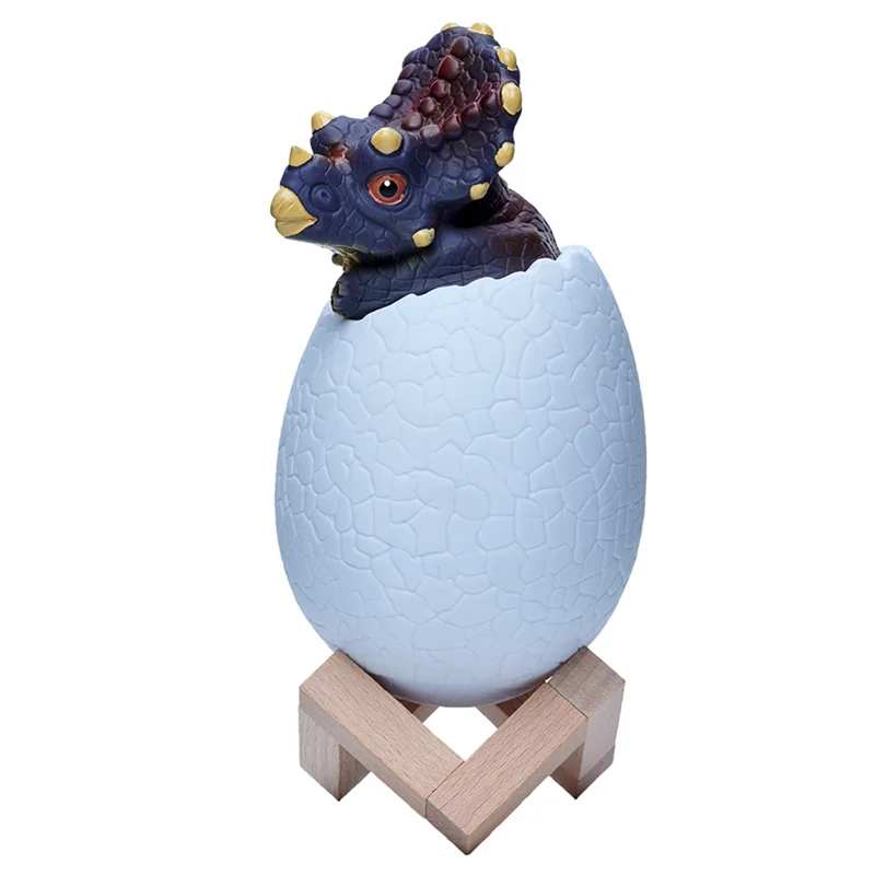 ABLK 3D Night Light Triceratopses ไข่โคมไฟตั้งโต๊ะ 16 สีรีโมทคอนโทรลแบบสัมผัสการ์ตูนตารางโคมไฟสําหรับตกแต่งบ้านเด็กติดตั้งง่าย